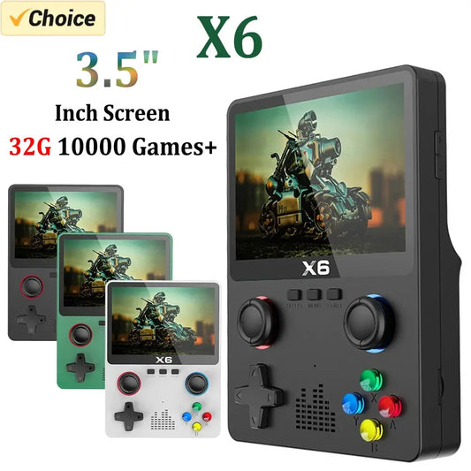 X6 Retro Portable Video Game Console With 3.5/4'' Screen & 10000 Games - Retro Consoles Shop
